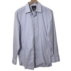 BONOBOS Slim‎ Fit Dress Shirt Purple Dot Pattern Size 16 1/2 36 Office Career